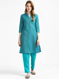 RangDeep Tiffany Blue Printed Kurta Kurti Rangdeep-Fashions Small 