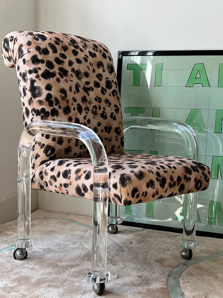 1980s vintage leopard print chair