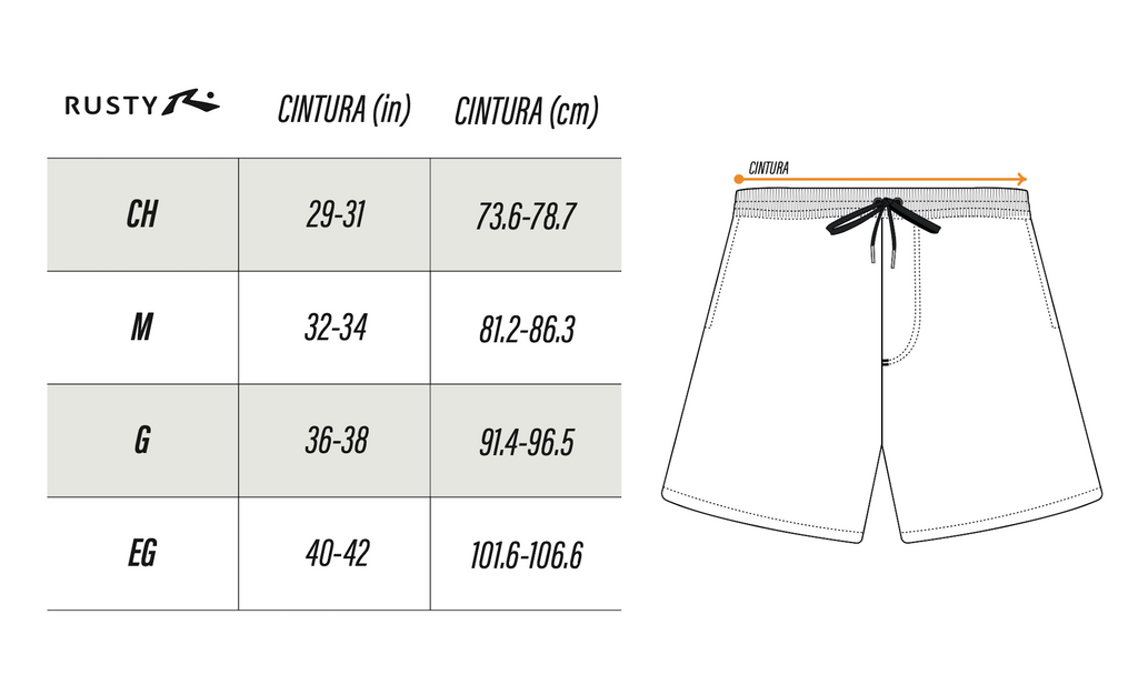 Guía de tallas volleyshorts