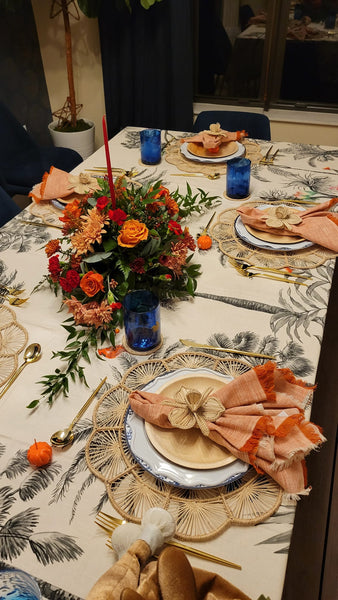 Sustainable Chic Tablescape with Iraca Woven Placemats