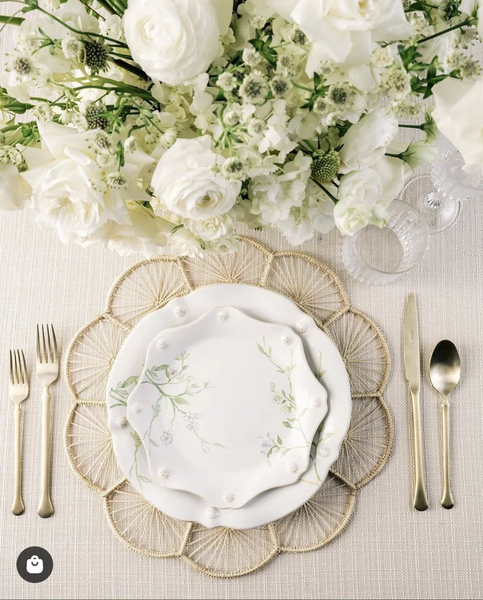 Vintage Nostalgia Table Settings with Woven Placemats
