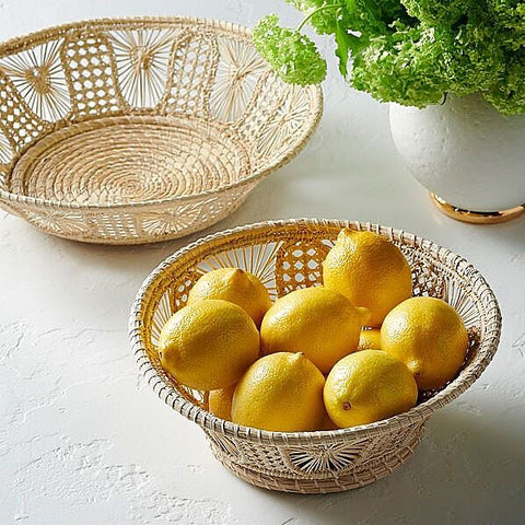 Iraca palm bread baskets