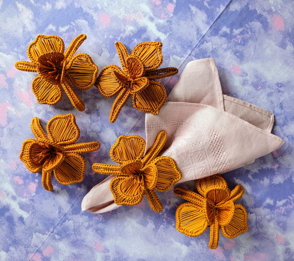 Orchid Iraca Woven Napkin Rings