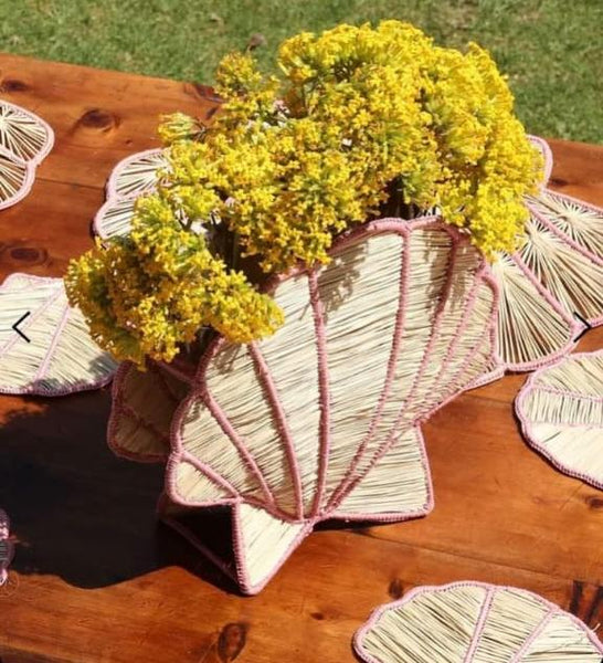 Woven Centerpiece with Yellow Flowers