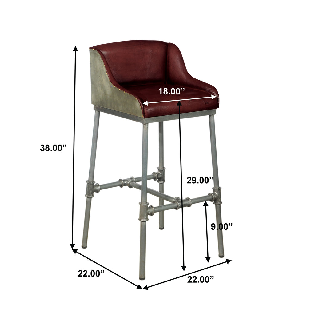 brandon industrial leather barstool