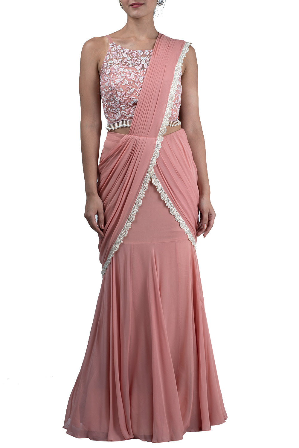 Classic Draped saree Gown – Kuro Clothing India
