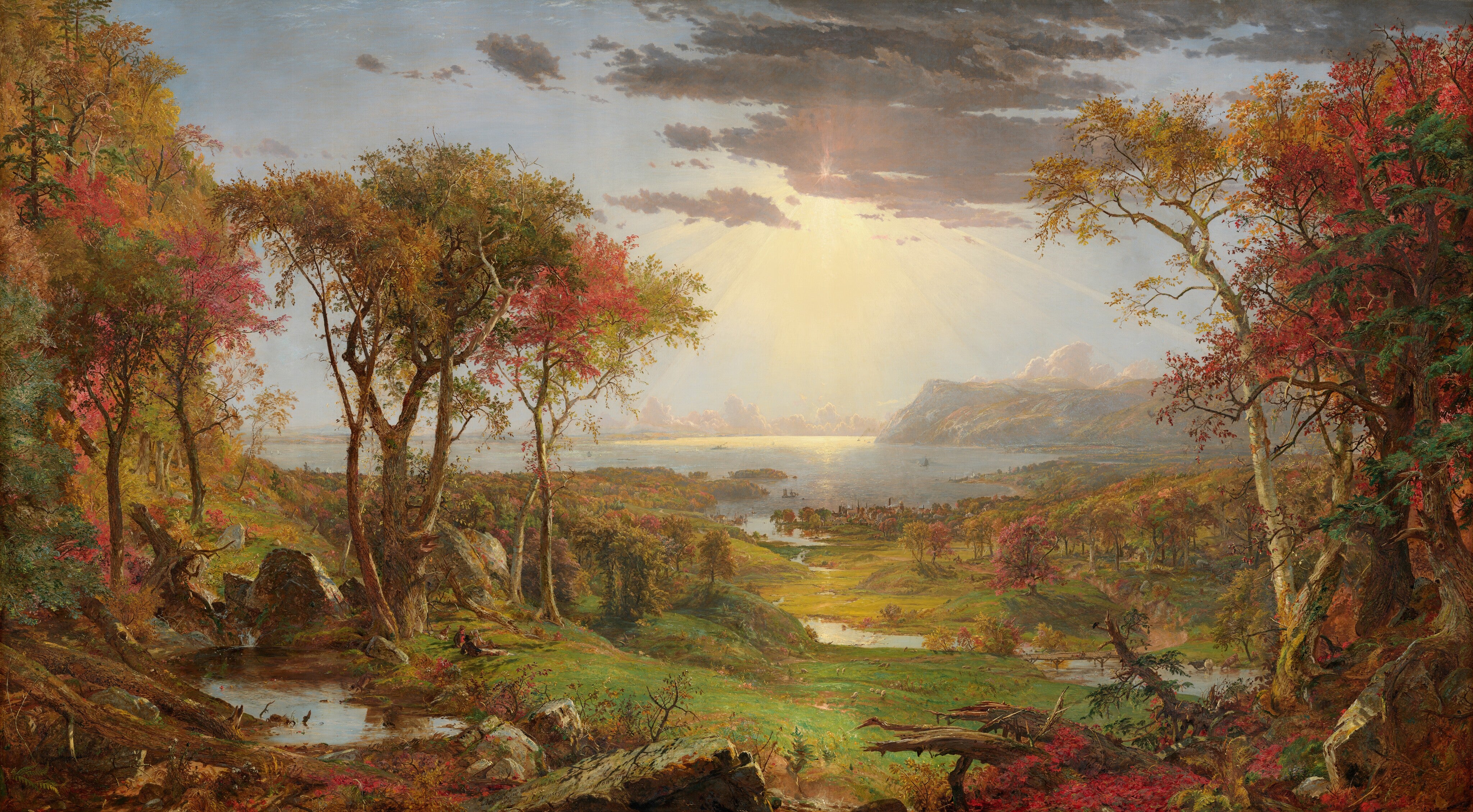 Autumn - On The Hudson River by Jasper Francis Crospey circa 1860