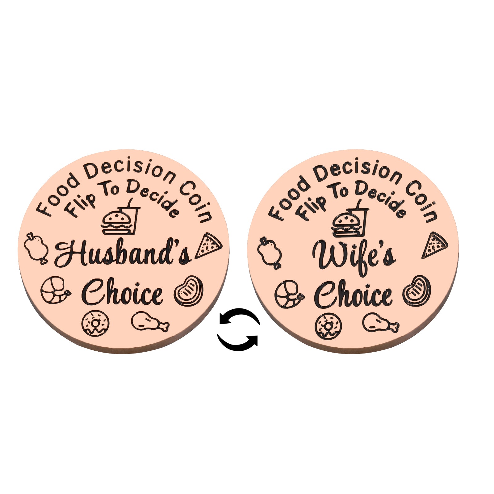 Fun Stocking Stuffers Food Decision Coin for Men Women Happy Anniversary Wedding Gifts for Couple Valentines Day Gifts for Him Her Funny Birthday Gifts for Boyfriend Romantic Gifts Decision Maker