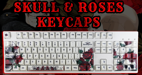 anime keycaps teddy bear keycaps skull roses keycaps