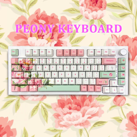 anime keycaps flower keycaps peony floral keycaps