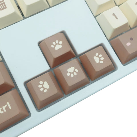 cute keycaps custom keycaps anime keycaps teddy bear keycaps brown keycaps