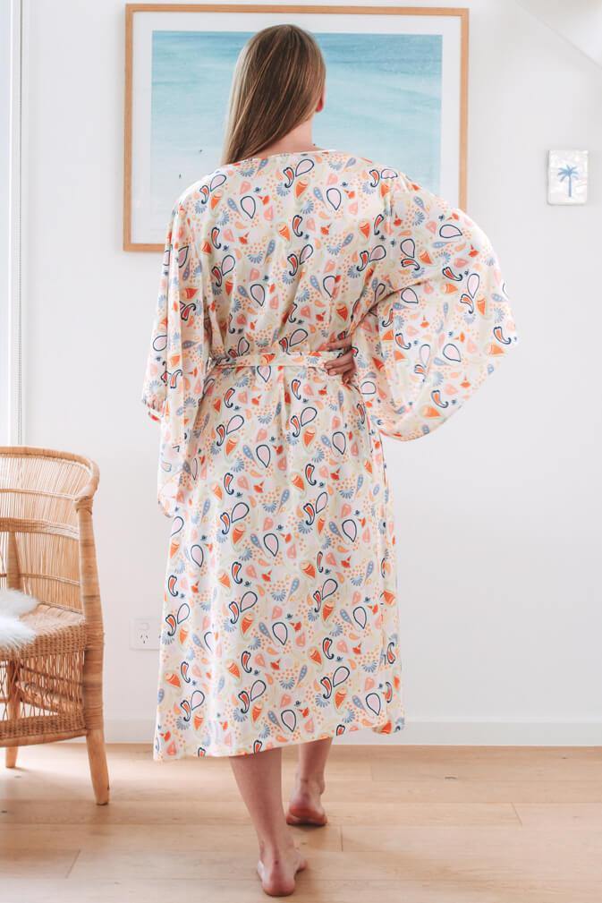 Juno Midi Robe Pastel Paisely Robe Therapy