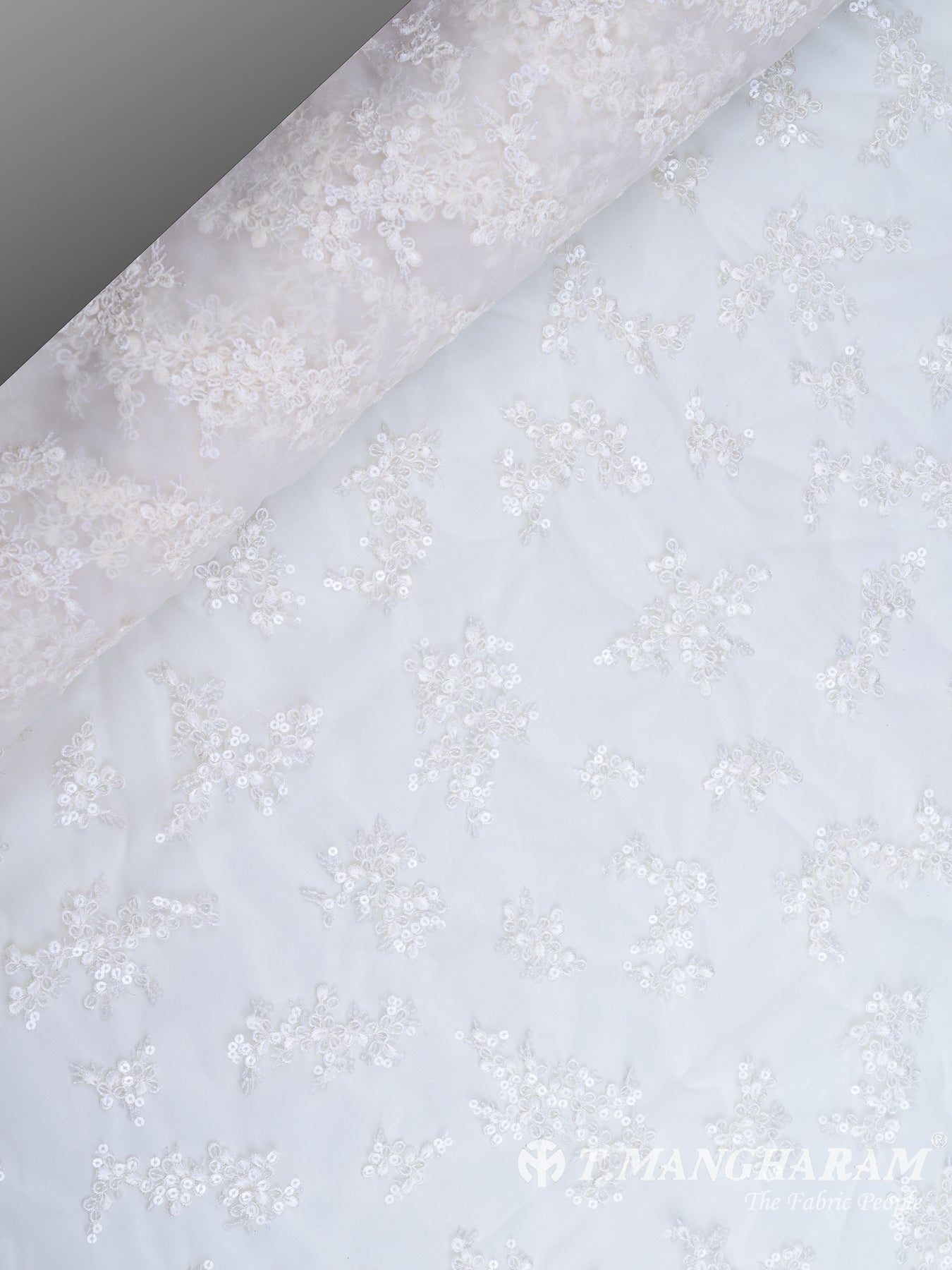 White Net Embroidery Fabric -EC7895 – Tmangharam - The Fabric People
