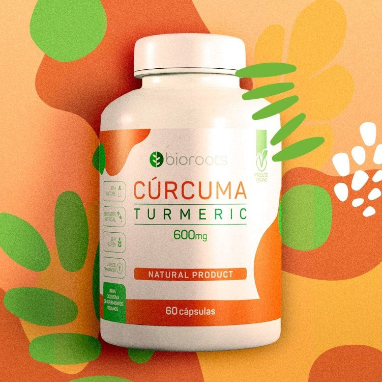 Curcuma Turmeric 600mg com 60 Cápsulas Bioroots