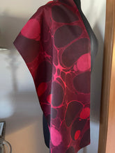 Load image into Gallery viewer, Red stone  marbled Charmeuse  Silk 72x14” bold fun. This beautiful silk makes a unique dresser cover and scarf
