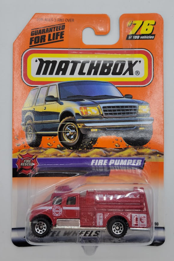 Matchbox Fire Rescue Series 16 Fire Pumper #76 1998-2000 Packaging