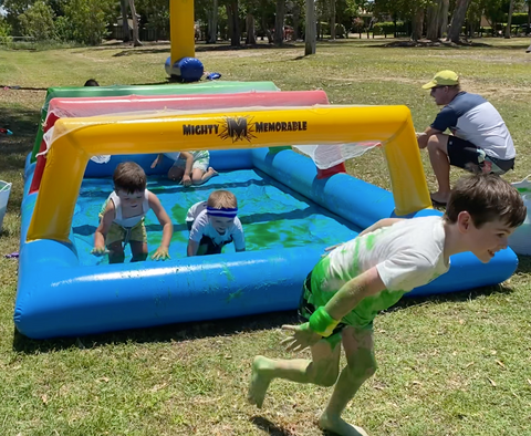 Slime colour run obstacle course