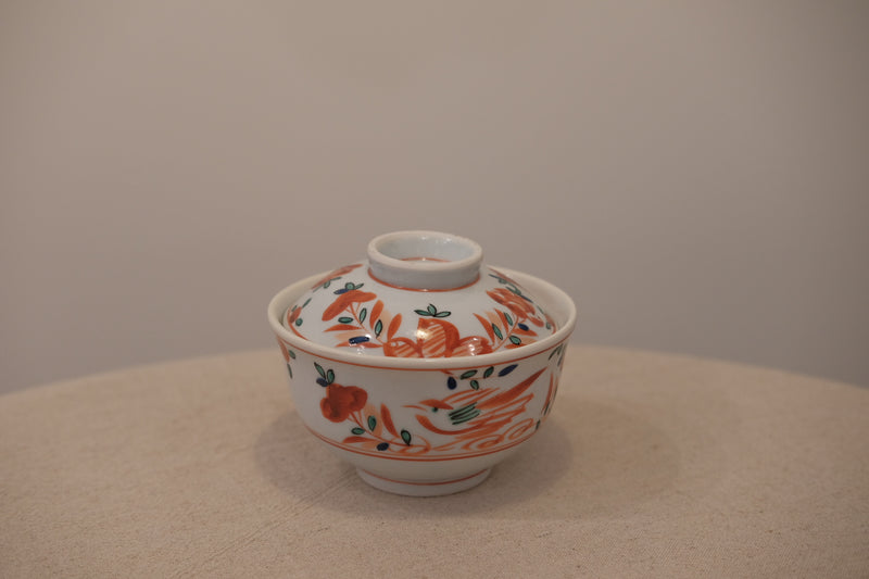 Kaiseki Hand-painted Bowl with Lid