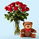 Tango In Paris Bouquet & Bear Set