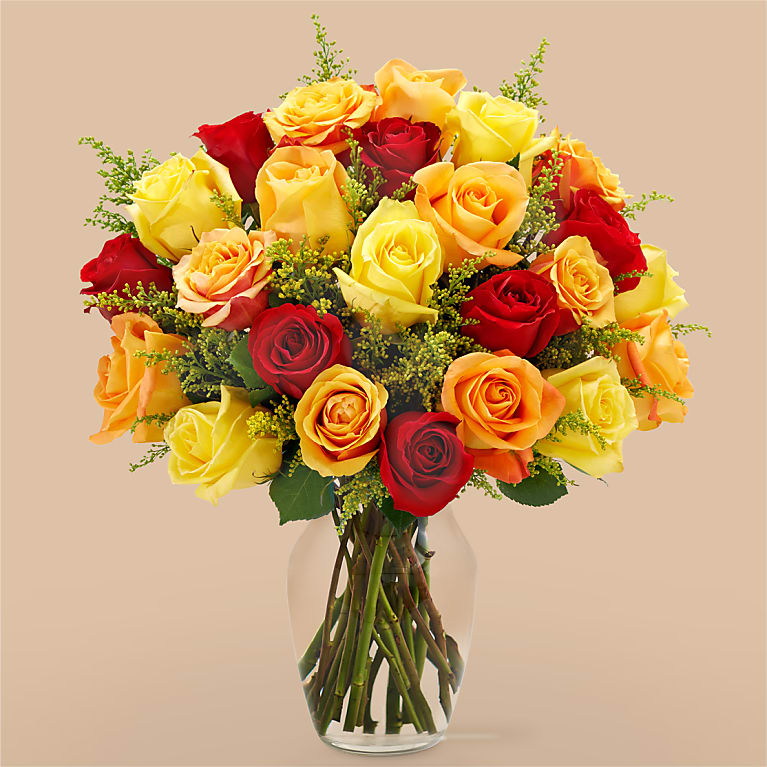 Sunlit Fall Rose Bouquet