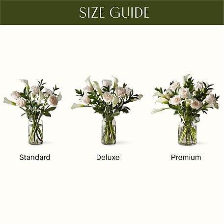 Vision in Ivory Rose and Calla Lily Bouquet - Deluxe in Vase