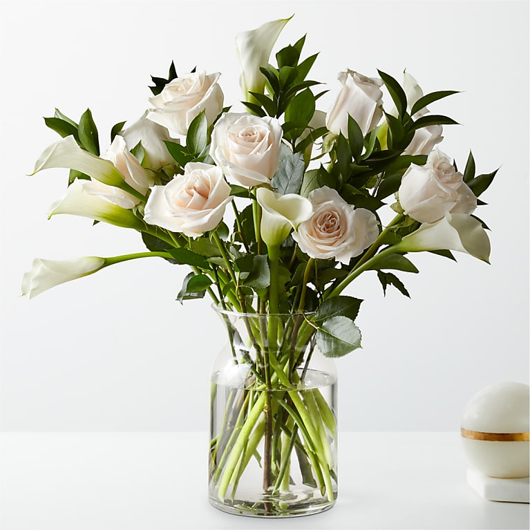 Vision in Ivory Rose and Calla Lily Bouquet