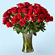 Fifty Long Stem Red Roses with Vase