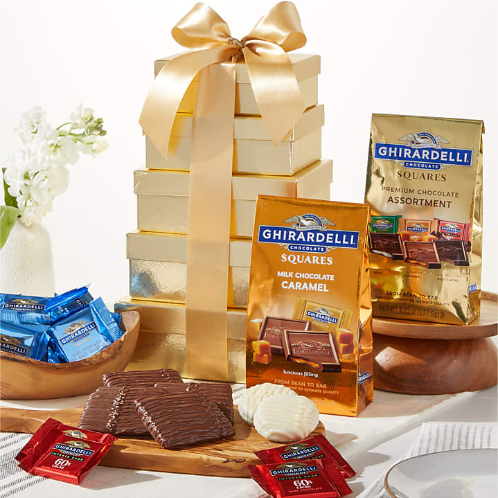 Ultimate Golden Ghirardelli Gift Tower