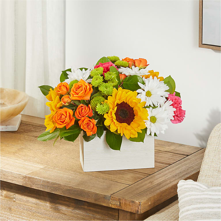 Sun-drenched Blooms Box Bouquet