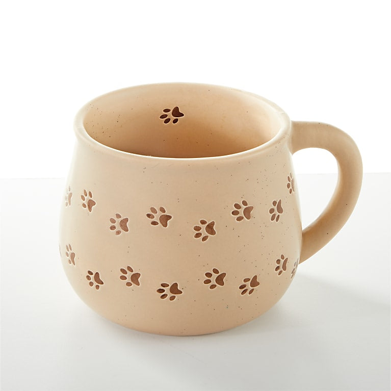 Pawprint Mug with Succulent