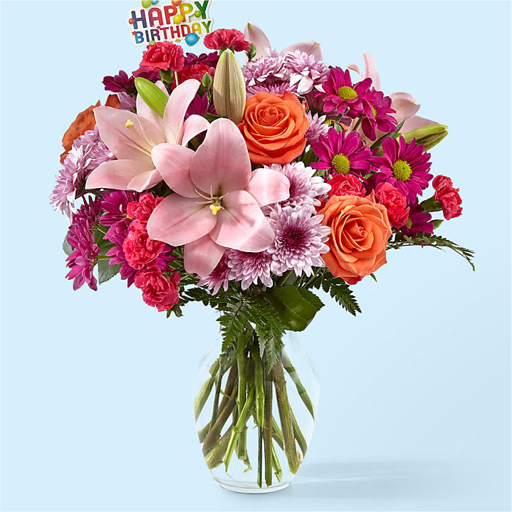 product image for Light of My Life Bouquet & Happy Birthday Topper