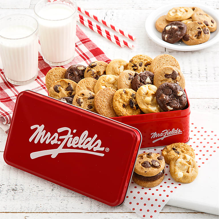 Mrs. Fields 30 Nibblers® Bite-Sized Cookies Signature Tin