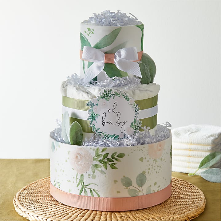 product image for Floral Greenery Diaper Cake