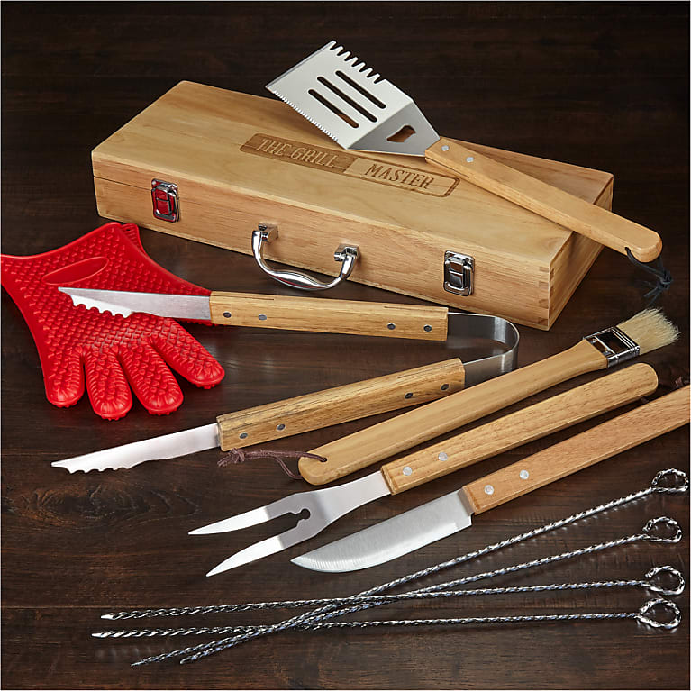 Jr. Grill Master's Wooden BBQ Grill Set with Accessories – Hearthsong