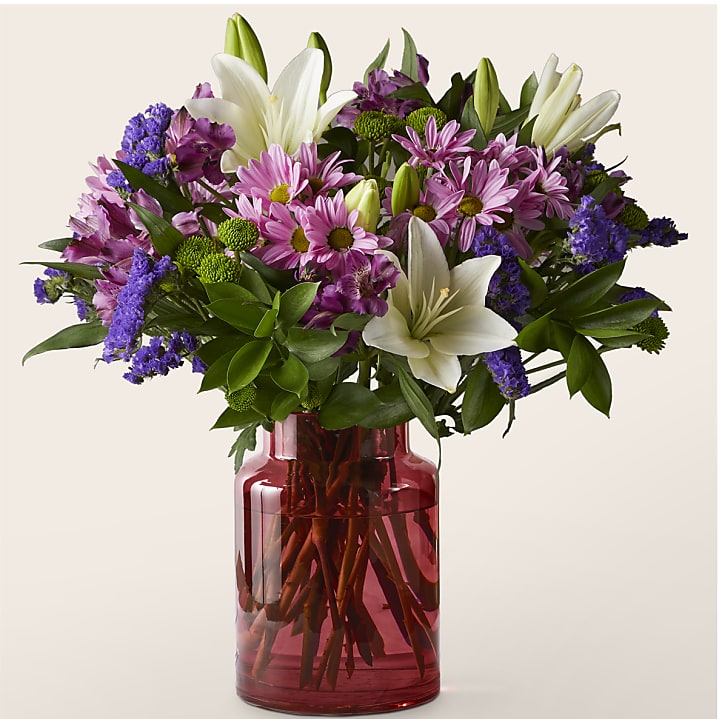 product image for Lavender Fields Mixed Flower Bouquet with Blush Vase