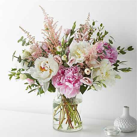 Cotton Candy Peony Bouquet - Standard with Vase