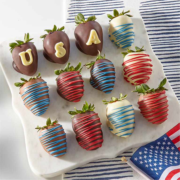 One Dozen Patriotic Chocolate–Covered Strawberries