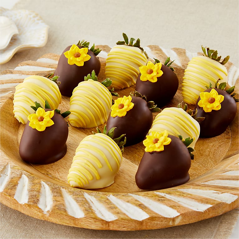 Full Dozen Sunny Days Belgian Dark Chocolate-Covered Strawberries