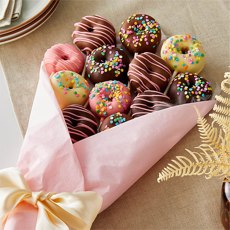 Bouquet de mini-beignets enrobés de chocolat belge