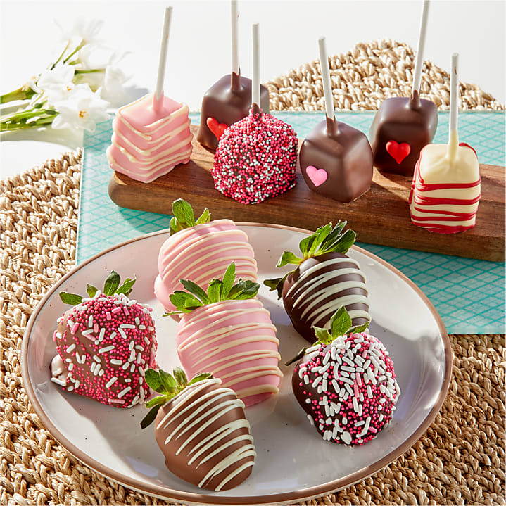 product image for Mother's Day Belgian Chocolate Covered Strawberries and Cheesecake Pops