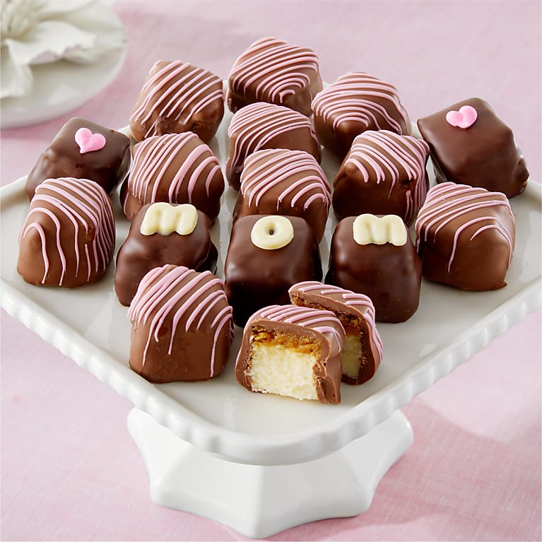 Mom Belgian Chocolate-Covered Cheesecake Delights