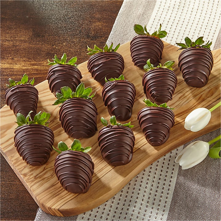 Belgian Dark Chocolate Covered Strawberries- 12 pc