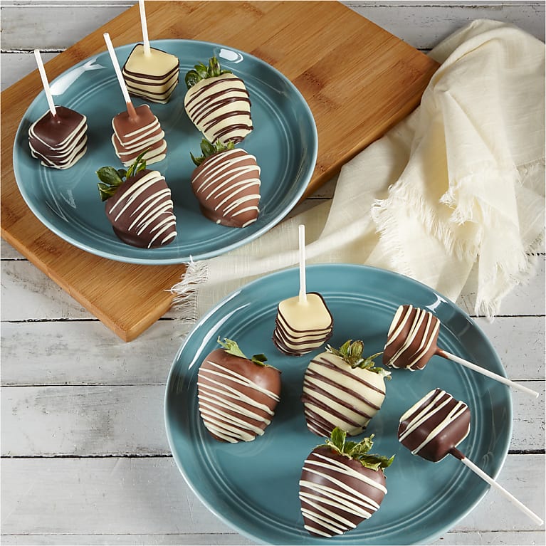 Belgian Chocolate–Dipped Strawberries & Cheesecake Pops