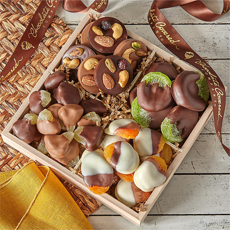 Belgian Chocolate–Dipped Fruit & Mendiant Gift Tray