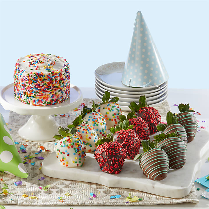 product image for Happy Birthday Dipped Berries & Petite Birthday Cake
