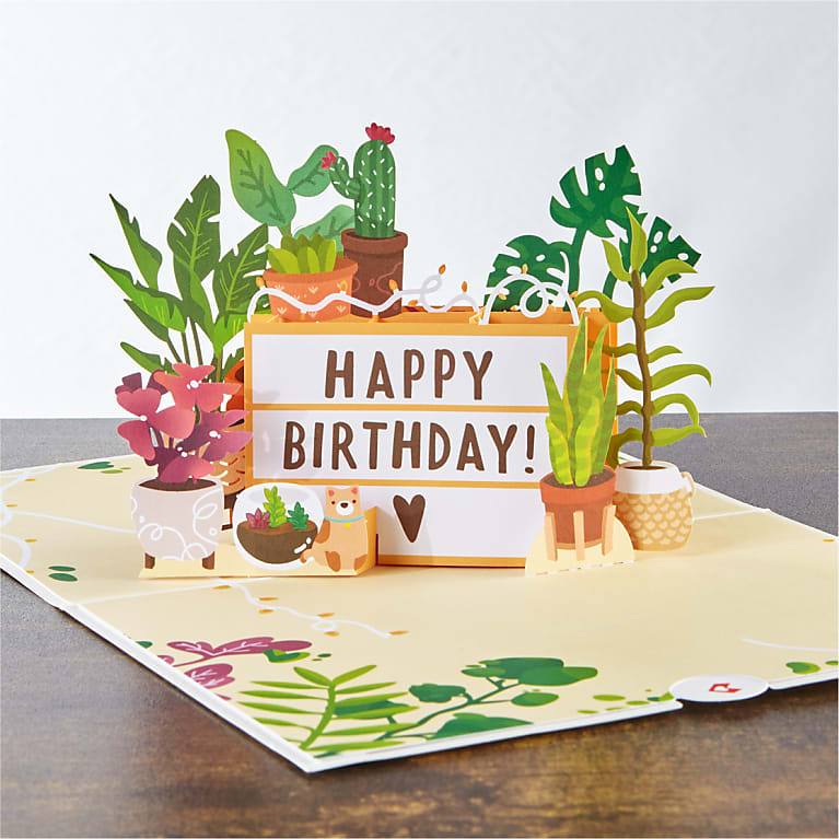 Pink Hydrangea Plant & Happy Birthday Lovepop® Pop-Up Card