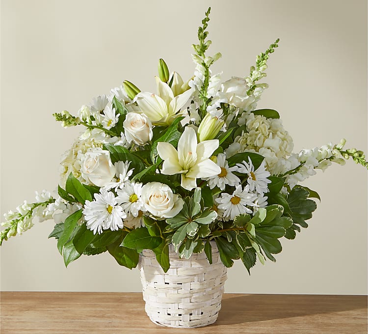 Ivory Elegance Floral Basket