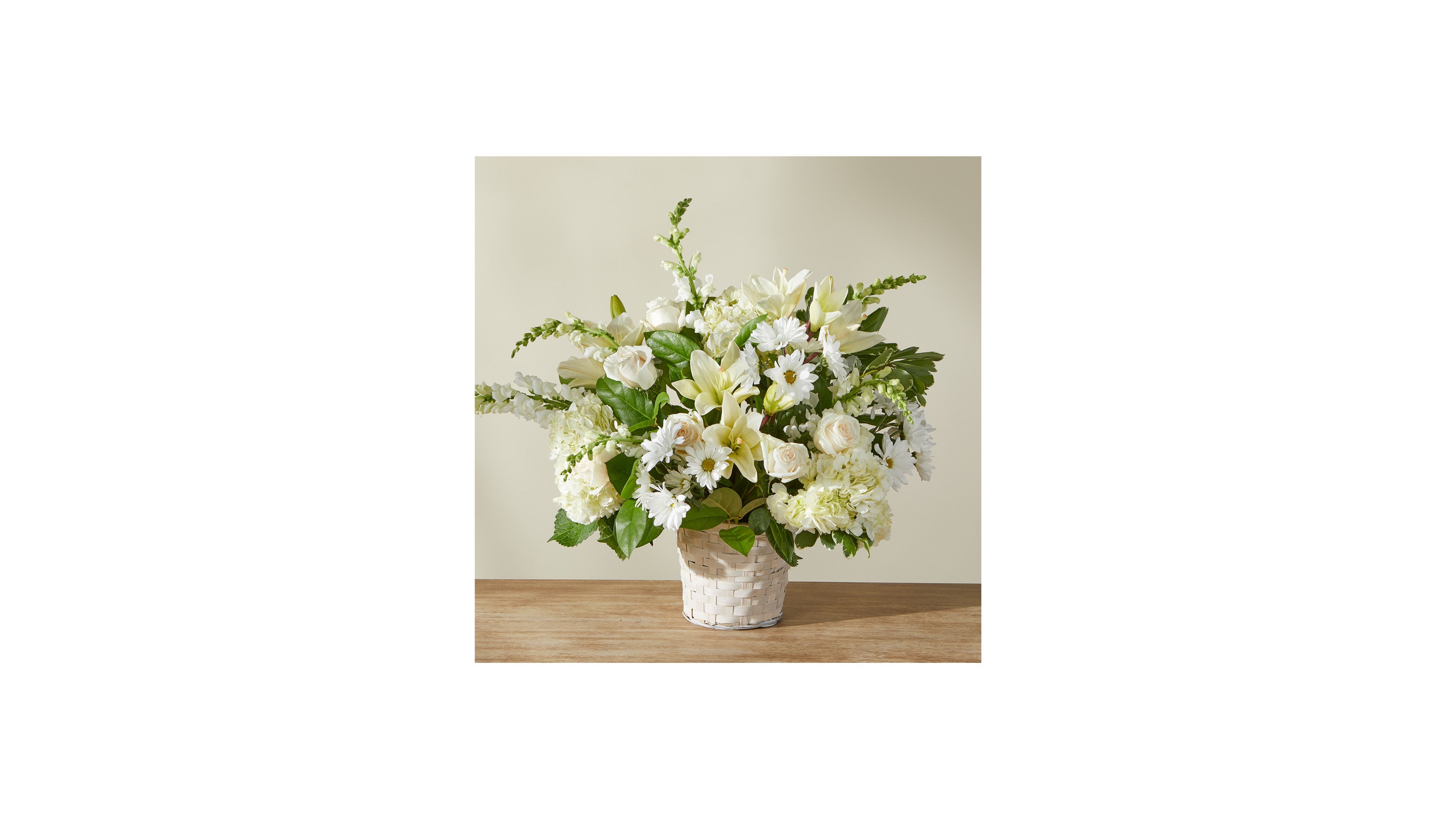 Ivory Elegance Floral Basket