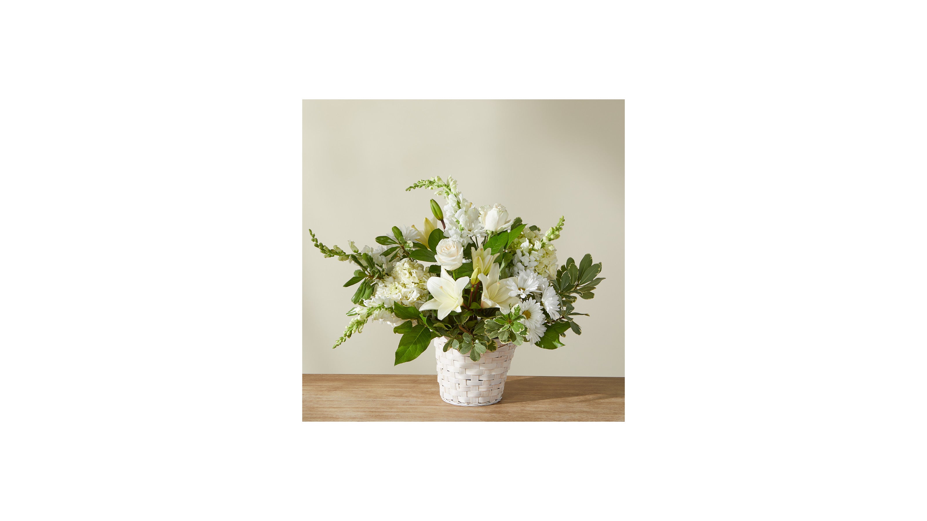 Basket Floral Elegance Ivory