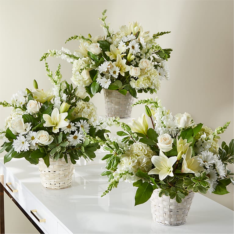 Ivory Elegance Floral Basket